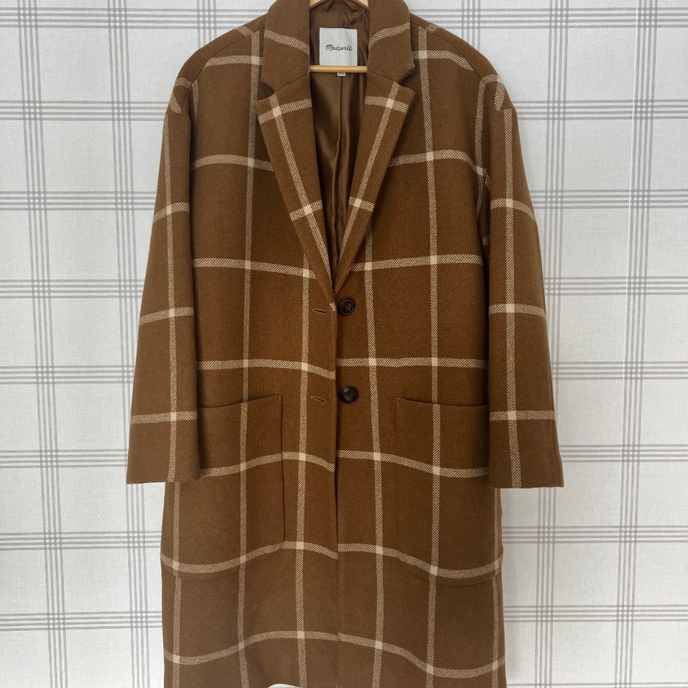 Madewell Windowpane Wool Coat